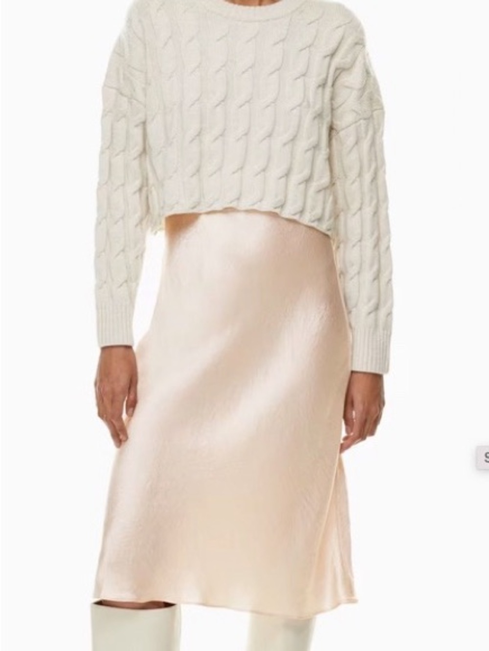 Babaton Slip Satin Midi Skirt